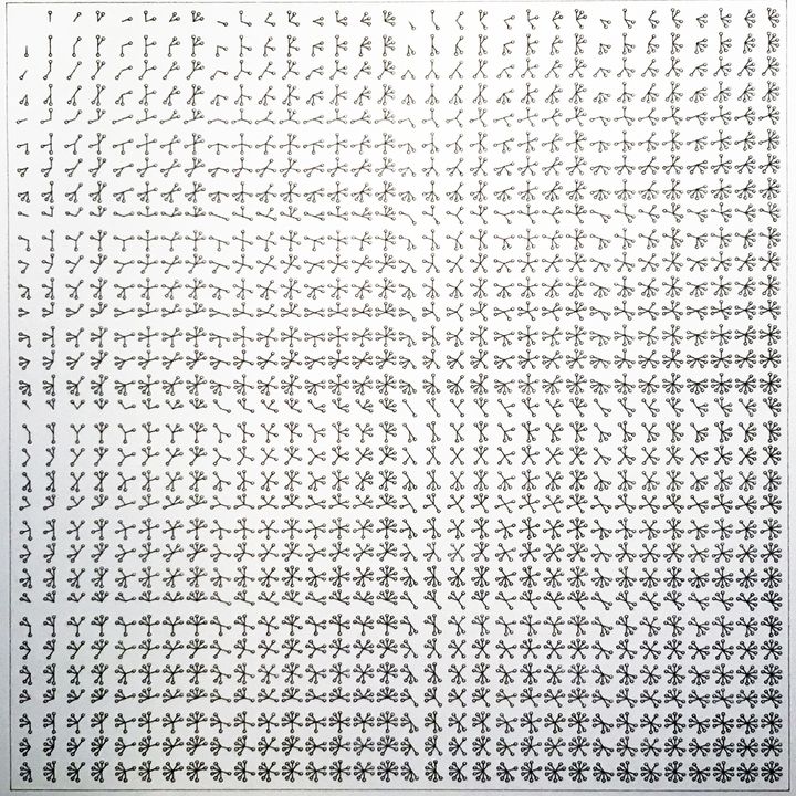 10 bits clocks, black on white, in sequence