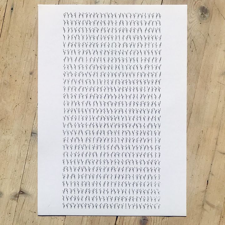 6 trits bouquets, black on white, shuffled