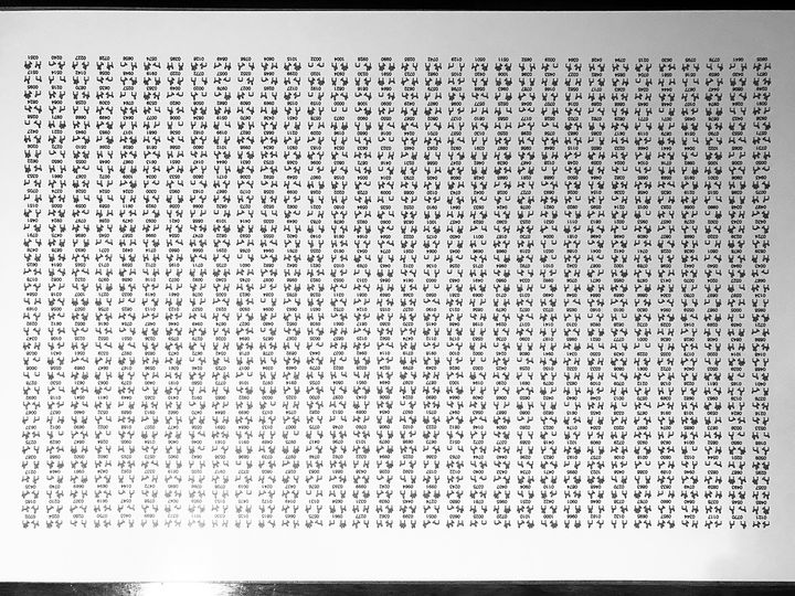 10 bits, two hands, with number, shuffled, black on white
